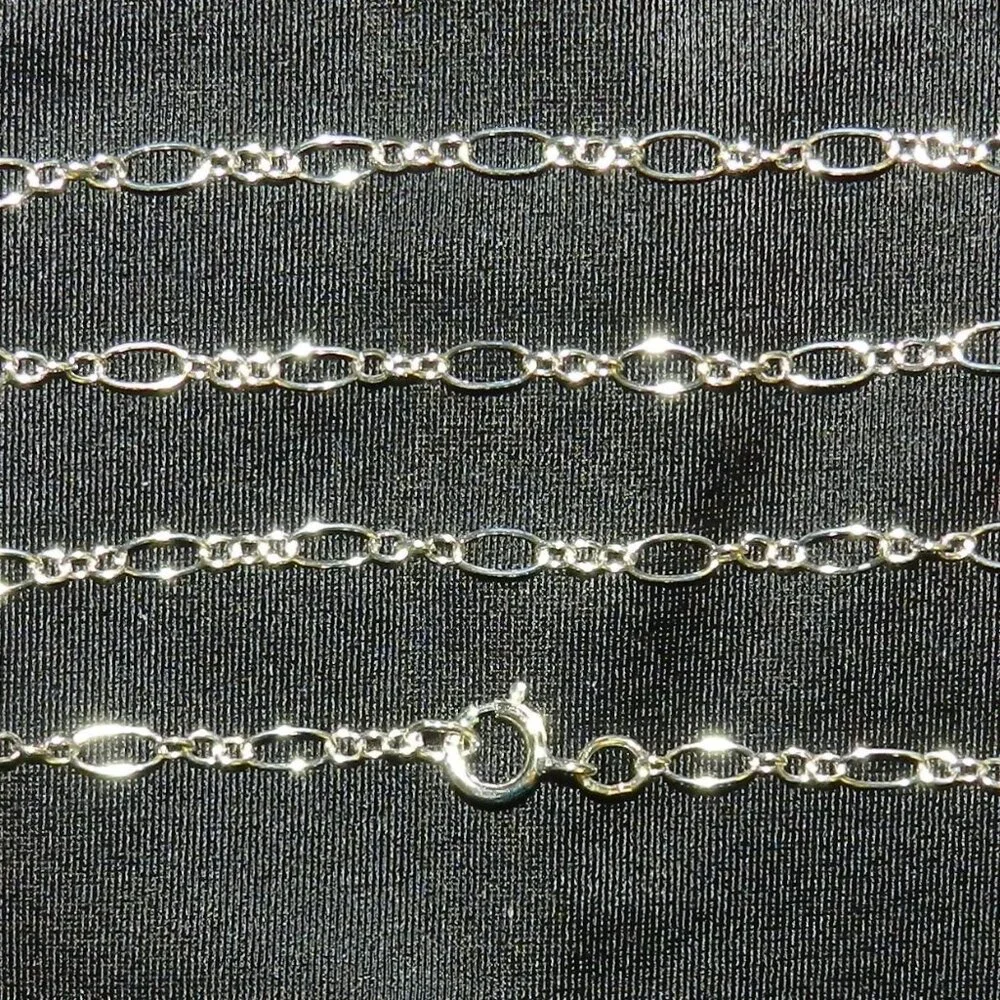 NEW 16" Figaro 2.1mm .925 Sterling Silver Chain Necklace Spring Ring Clasp CN234 - Picture 3 of 3